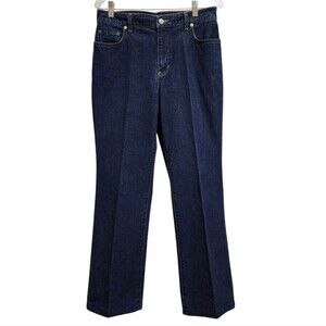 Lands End Jeans Womens 6 Blue Denim Bootcut Stretch Flat Hemmed Western Cowgirl